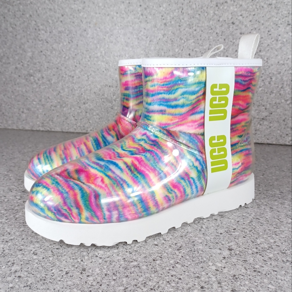UGG Australia Women's Classic Colorful Clear Mini Pixelate Boots - Picture 4 of 9